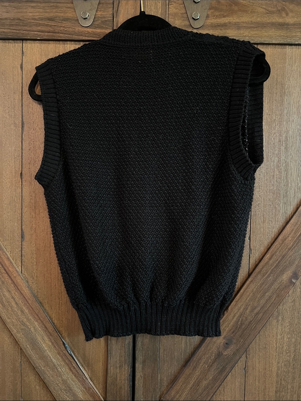 Pendleton Vintage Black 100% Virgin Wool Button Front Sweater Vest - Picture 3 of 3